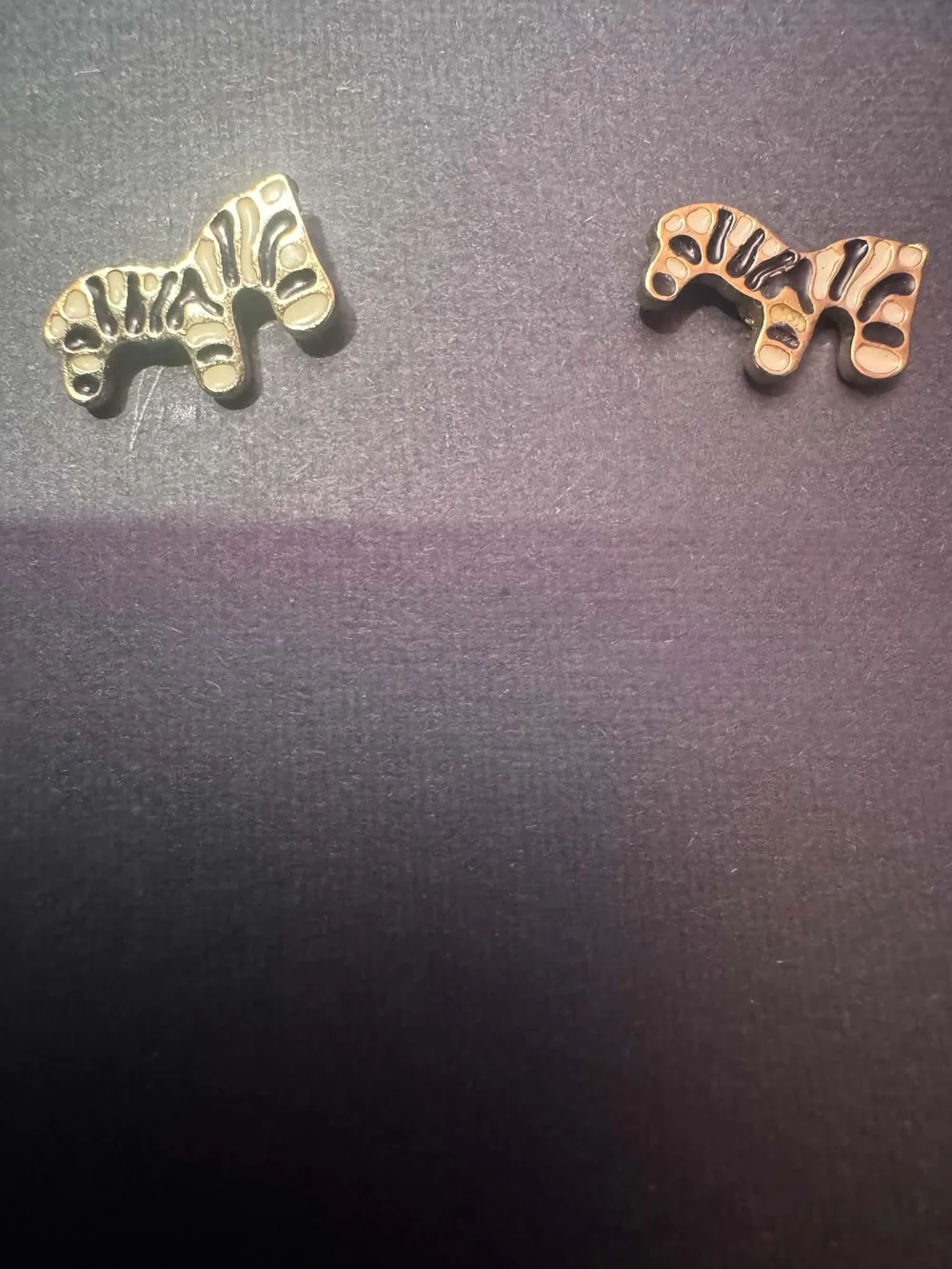 Gold Zebra Stud Earrings for Kids - Cute Animal Earrings